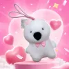 White plush puppy pendant, cute and adorable pet keychain bag, decorative plush toy Specification image